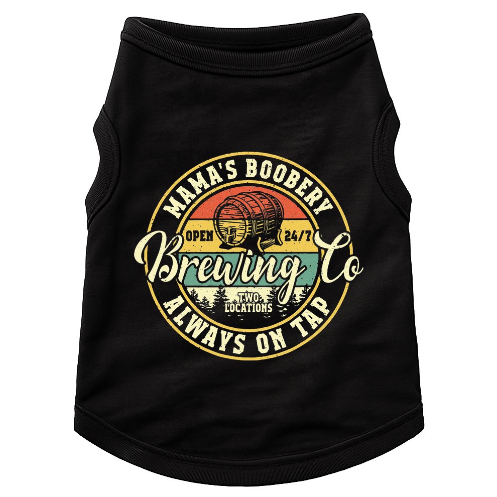 Mama Boobery Breastfeeding Brewery New Mom Brewing Co Retro Doggie Tank