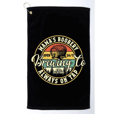 Mama Boobery Breastfeeding Brewery New Mom Brewing Co Retro Golf Towel