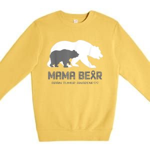 Mama Bear Brain Tumor Awareness Shirt For Women Men Premium Crewneck Sweatshirt