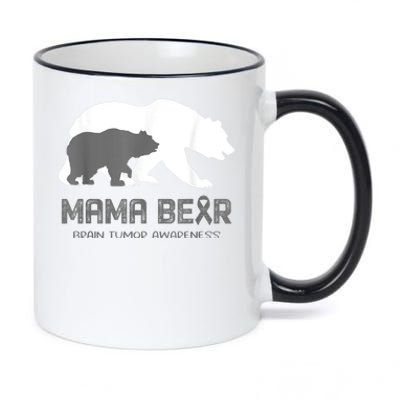 Mama Bear Brain Tumor Awareness Shirt For Women Men 11oz Black Color Changing Mug