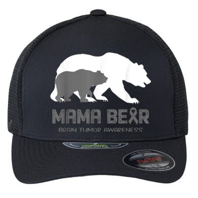 Mama Bear Brain Tumor Awareness Shirt For Women Men Flexfit Unipanel Trucker Cap