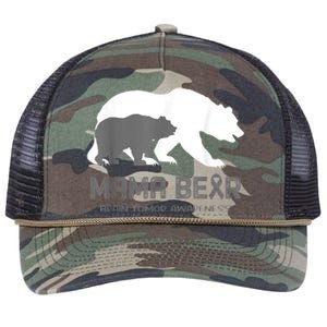 Mama Bear Brain Tumor Awareness Shirt For Women Men Retro Rope Trucker Hat Cap