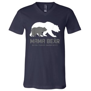 Mama Bear Brain Tumor Awareness Shirt For Women Men V-Neck T-Shirt