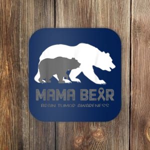 Mama Bear Brain Tumor Awareness Shirt For Women Men Coaster