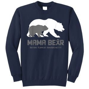 Mama Bear Brain Tumor Awareness Shirt For Women Men Tall Sweatshirt