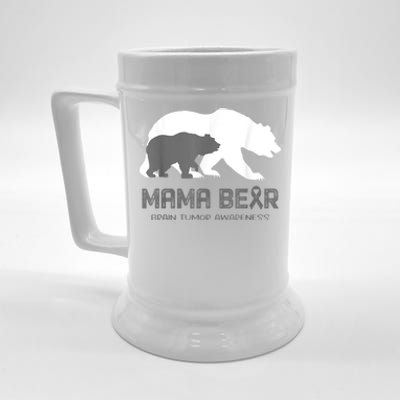 Mama Bear Brain Tumor Awareness Shirt For Women Men Beer Stein