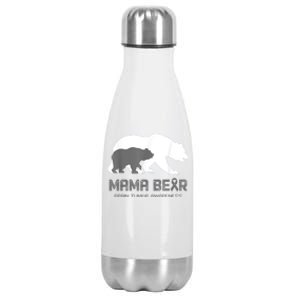 Mama Bear Brain Tumor Awareness Shirt For Women Men Stainless Steel Insulated Water Bottle