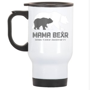 Mama Bear Brain Tumor Awareness Shirt For Women Men Stainless Steel Travel Mug