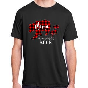 Mama Bear Buffalo Red Plaid Christmas Pajama Family Outfits Adult ChromaSoft Performance T-Shirt