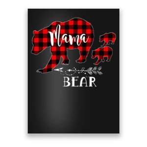 Mama Bear Buffalo Red Plaid Christmas Pajama Family Outfits Poster