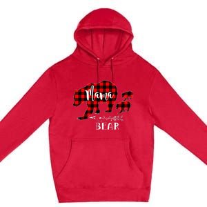 Mama Bear Buffalo Red Plaid Christmas Pajama Family Outfits Premium Pullover Hoodie