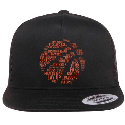 Motivational Basketball Basketball Enthusiasts Flat Bill Trucker Hat