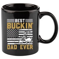 Men Best Buckin Dad Ever Deer Hunting Bucking Fathers Day Gift 11oz C Handle Ceramic Mug
