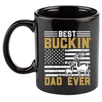 Men Best Buckin Dad Ever Deer Hunting Bucking Fathers Day Gift 11oz C Handle Ceramic Mug