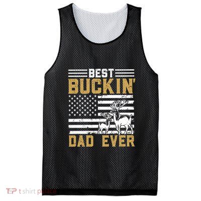 Men Best Buckin Dad Ever Deer Hunting Bucking Fathers Day Gift Mesh Reversible Basketball Jersey Tank
