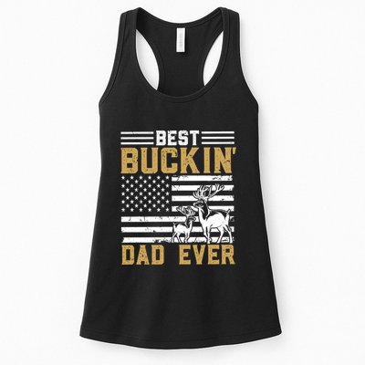 Men Best Buckin Dad Ever Deer Hunting Bucking Fathers Day Gift Womens Tank Top
