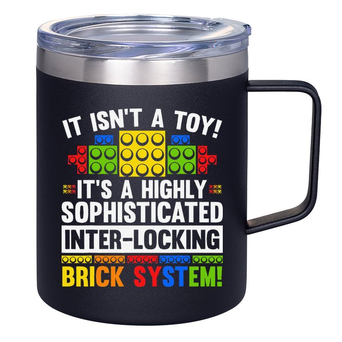 Master Builder Bricks Blocks Play Toys 12oz Stainless Steel Coffee Mug
