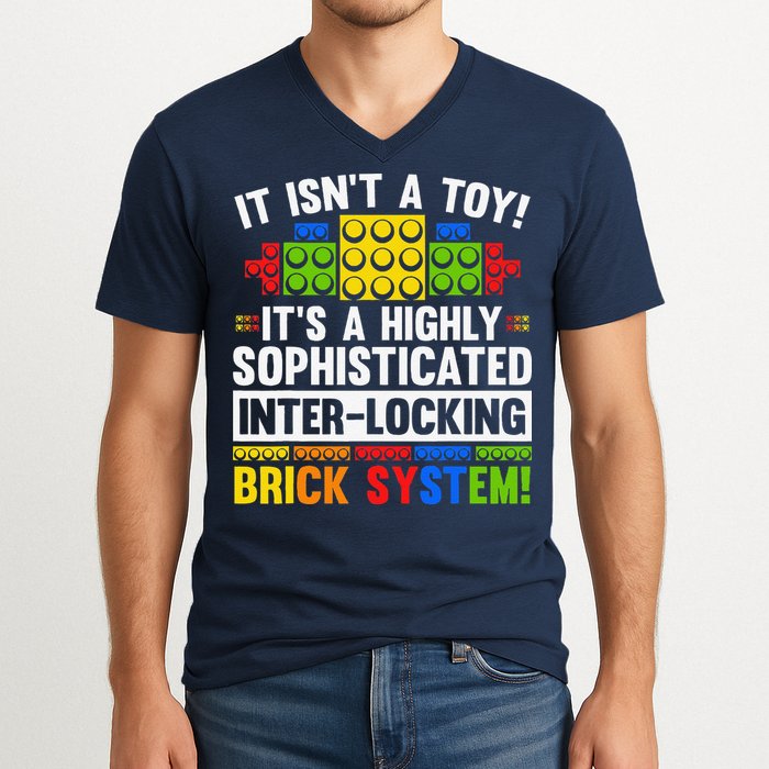 Master Builder Bricks Blocks Play Toys V-Neck T-Shirt