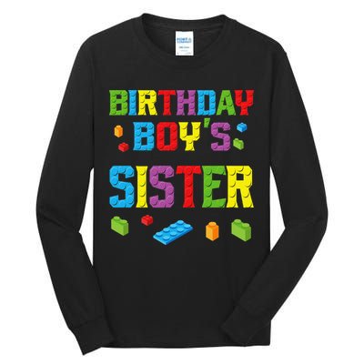 Master Builder Birthday Sister Building Bricks Blocks Tall Long Sleeve T-Shirt