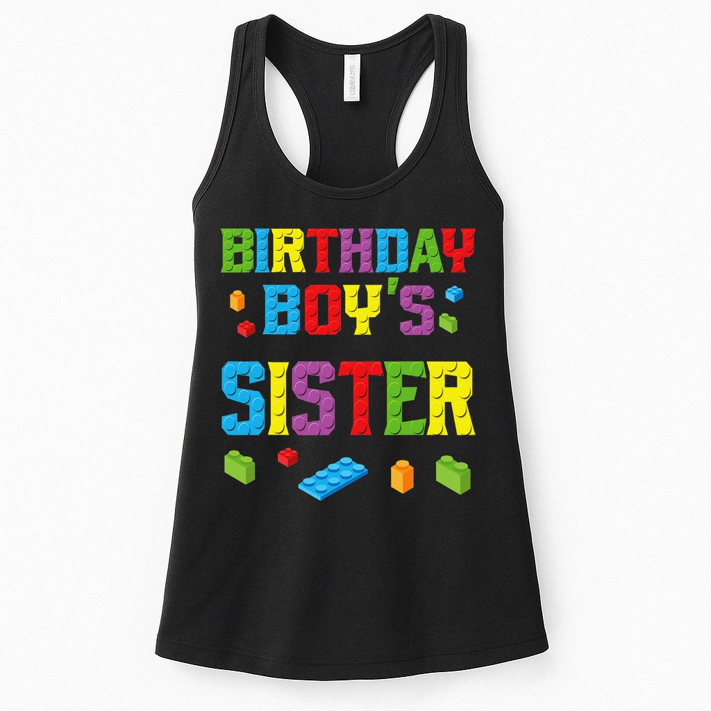 Master Builder Birthday Sister Building Bricks Blocks Womens Tank Top