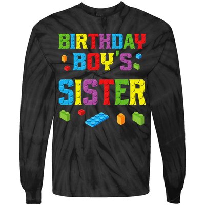 Master Builder Birthday Sister Building Bricks Blocks Tie-Dye Long Sleeve Shirt
