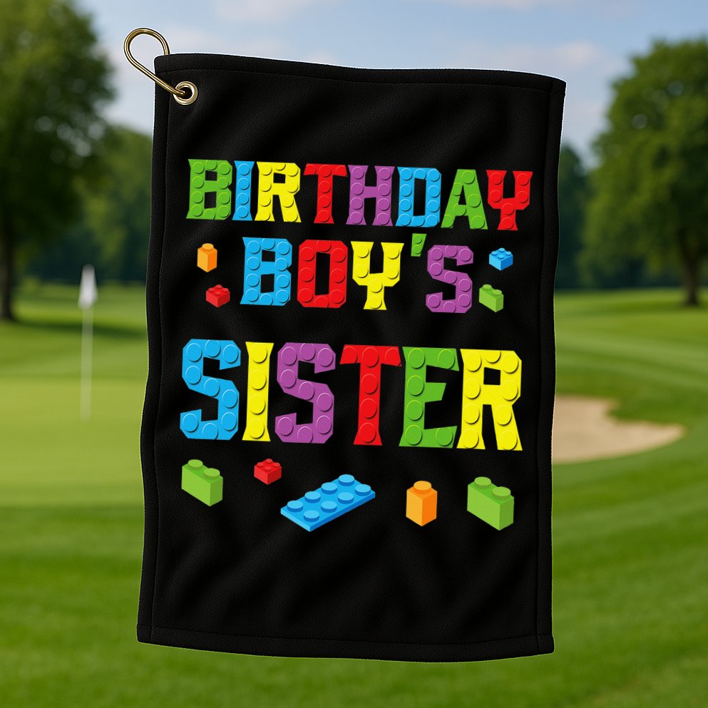 Master Builder Birthday Sister Building Bricks Blocks Golf Towel