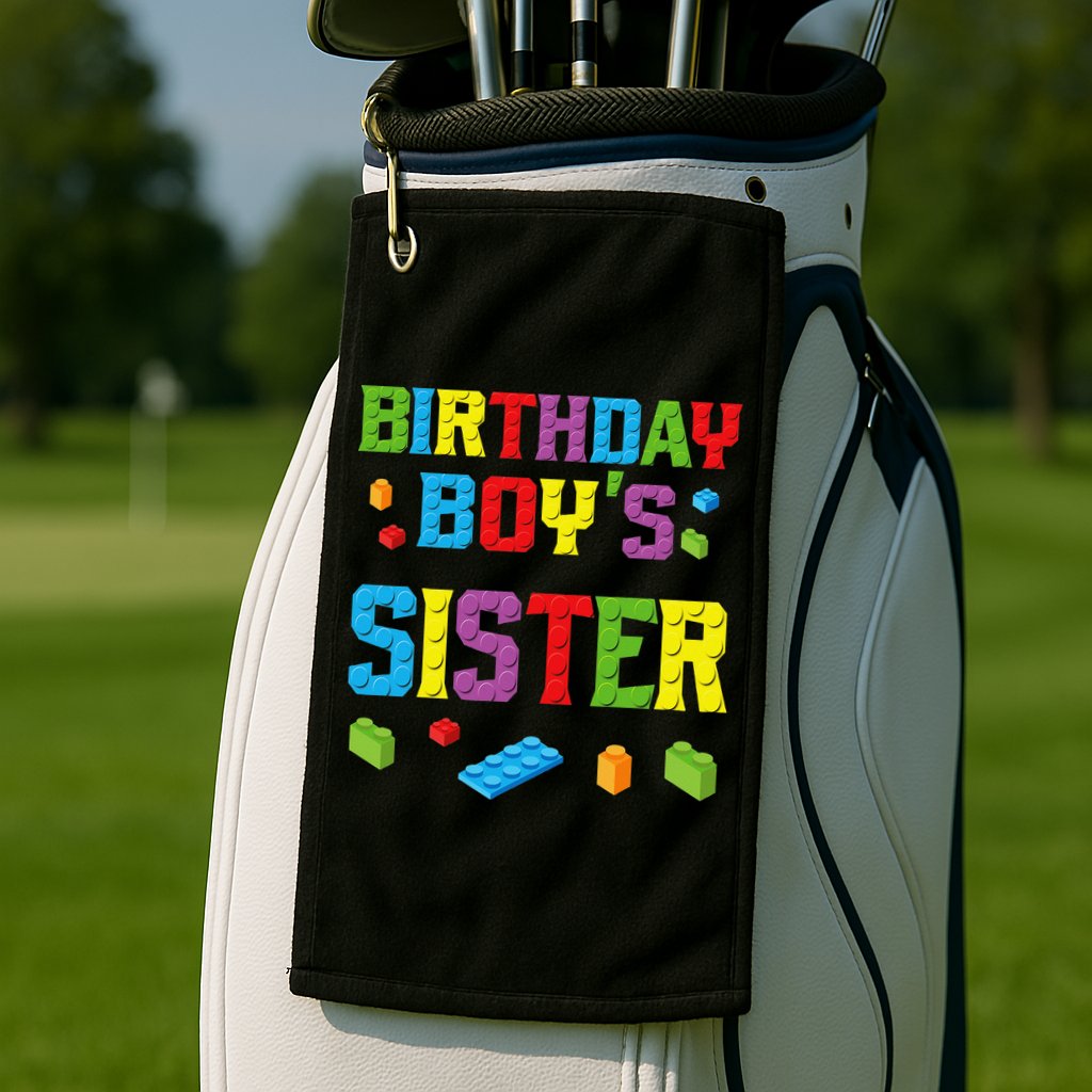 Master Builder Birthday Sister Building Bricks Blocks Golf Towel