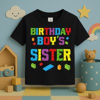 Master Builder Birthday Sister Building Bricks Blocks Toddler T-Shirt