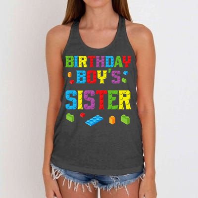 Master Builder Birthday Sister Building Bricks Blocks Women's Knotted Racerback Tank