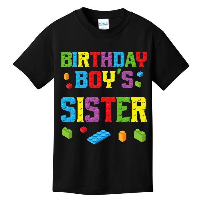 Master Builder Birthday Sister Building Bricks Blocks Kids T-Shirt