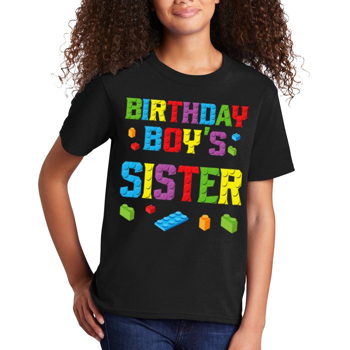 Master Builder Birthday Sister Building Bricks Blocks Kids T-Shirt