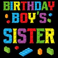 Master Builder Birthday Sister Building Bricks Blocks Kids T-Shirt