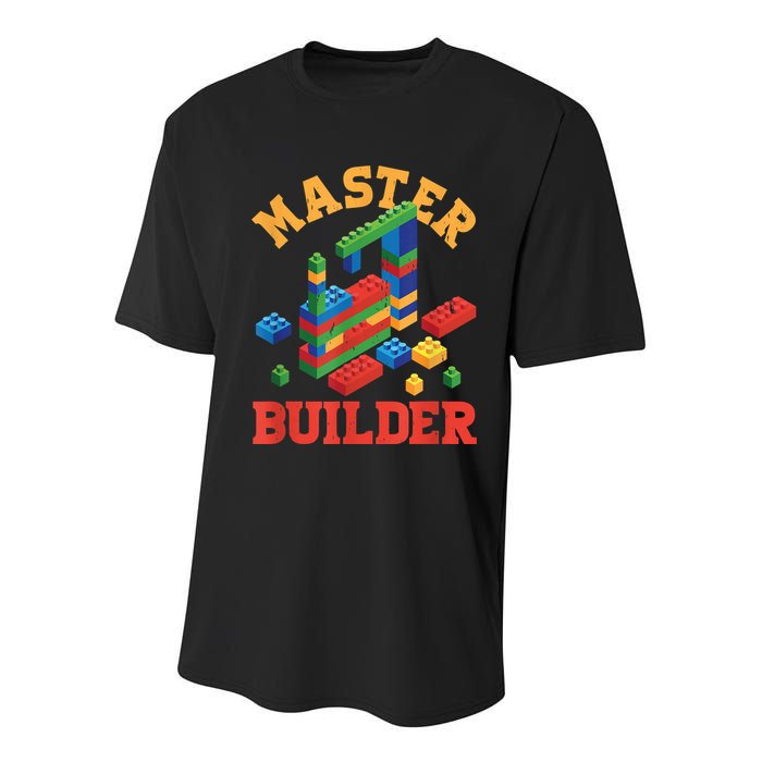 Master Builder Block Building Master Brick Builder Youth Performance Sprint T-Shirt