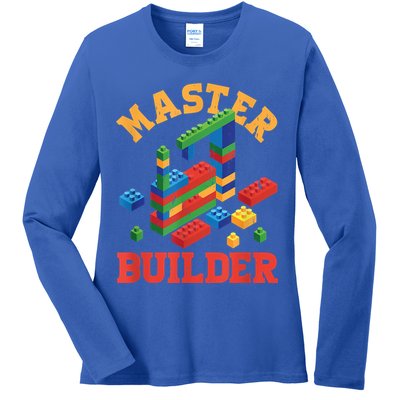 Master Builder Block Building Master Brick Builder Ladies Long Sleeve Shirt