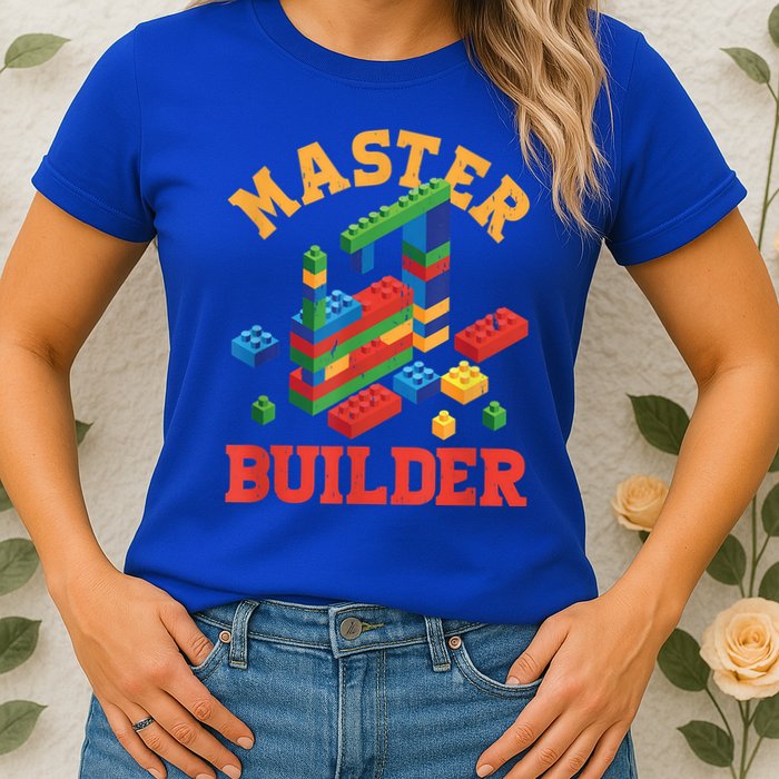 Master Builder Block Building Master Brick Builder Womens T-Shirt