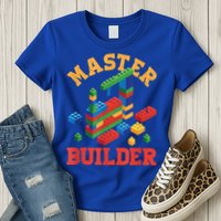Master Builder Block Building Master Brick Builder Womens T-Shirt
