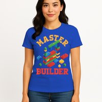 Master Builder Block Building Master Brick Builder Womens T-Shirt