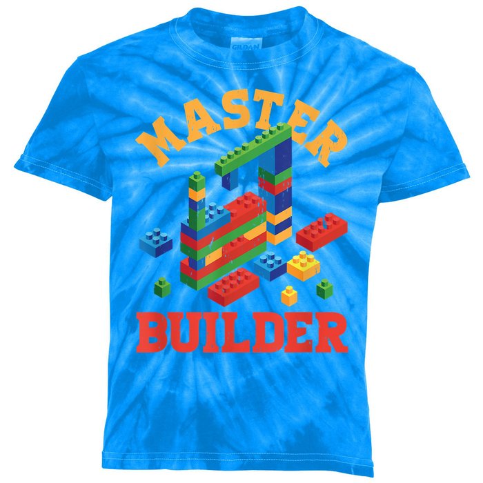 Master Builder Block Building Master Brick Builder Kids Tie-Dye T-Shirt