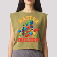 Master Builder Block Building Master Brick Builder Garment-Dyed Women's Muscle Tee