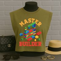 Master Builder Block Building Master Brick Builder Garment-Dyed Women's Muscle Tee