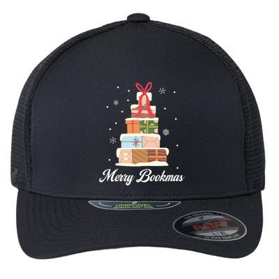 Merry Bookmas Books Pine Tree Funny Reading Lover Christmas Gift Flexfit Unipanel Trucker Cap