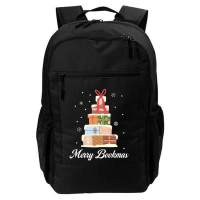 Merry Bookmas Books Pine Tree Funny Reading Lover Christmas Gift Backpack