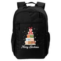 Merry Bookmas Books Pine Tree Funny Reading Lover Christmas Gift Backpack