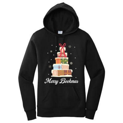 Merry Bookmas Books Pine Tree Funny Reading Lover Christmas Gift Women's Pullover Hoodie
