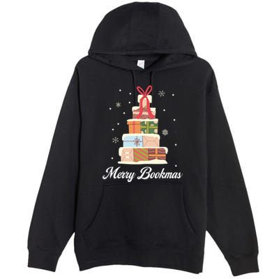 Merry Bookmas Books Pine Tree Funny Reading Lover Christmas Gift Premium Pullover Hoodie