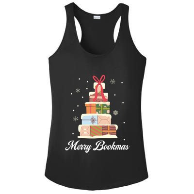 Merry Bookmas Books Pine Tree Funny Reading Lover Christmas Gift Ladies PosiCharge Competitor Racerback Tank