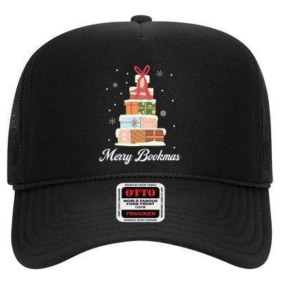 Merry Bookmas Books Pine Tree Funny Reading Lover Christmas Gift Trucker Hat