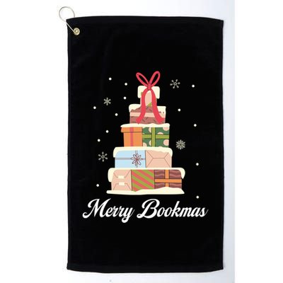 Merry Bookmas Books Pine Tree Funny Reading Lover Christmas Gift Golf Towel