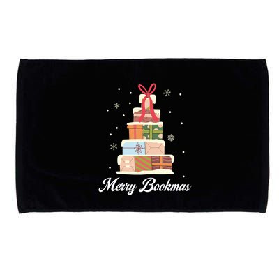 Merry Bookmas Books Pine Tree Funny Reading Lover Christmas Gift Microfiber Hand Towel