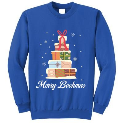 Merry Bookmas Books Pine Tree Funny Reading Lover Christmas Gift Sweatshirt